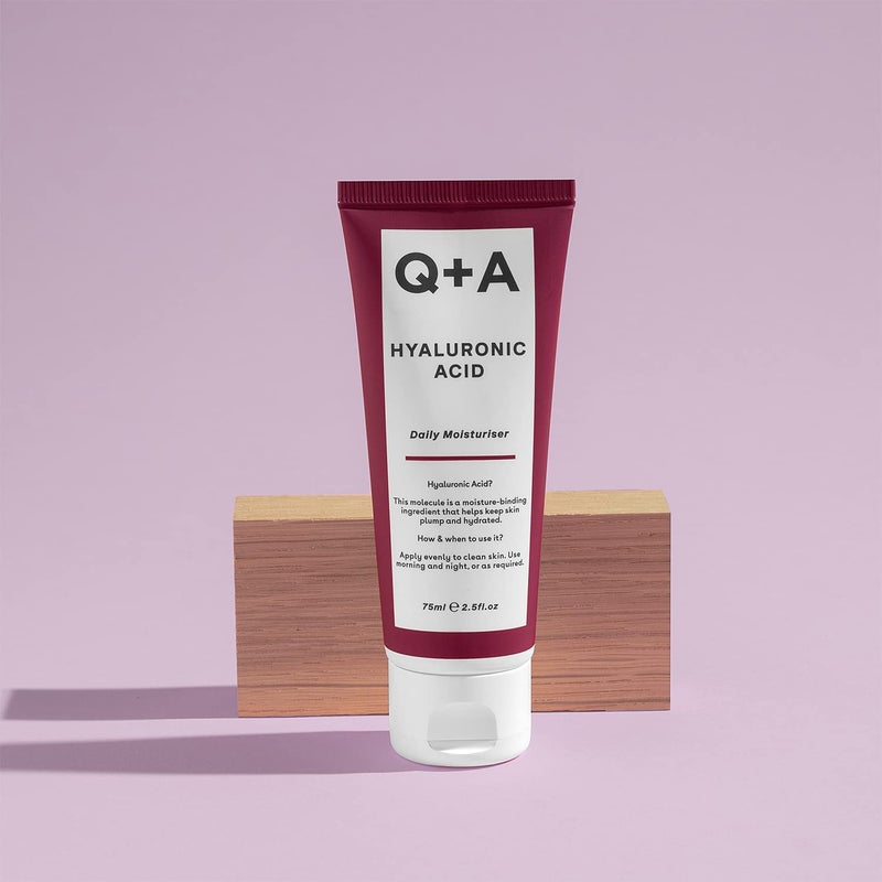 Q+A Hyaluronic Acid Daily Moisturizer (75ml), Hydrating Face Cream with Polyglutamic Acid and Rice Bran Extract, For Soft, Even and Nourished Skin, Fragrance Free Skincare - Image 1