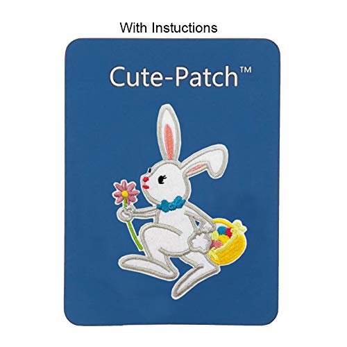 Cute-Patch 4" Easter Bunny Rabbit Embroidered Iron on Patch Applique - Image 3