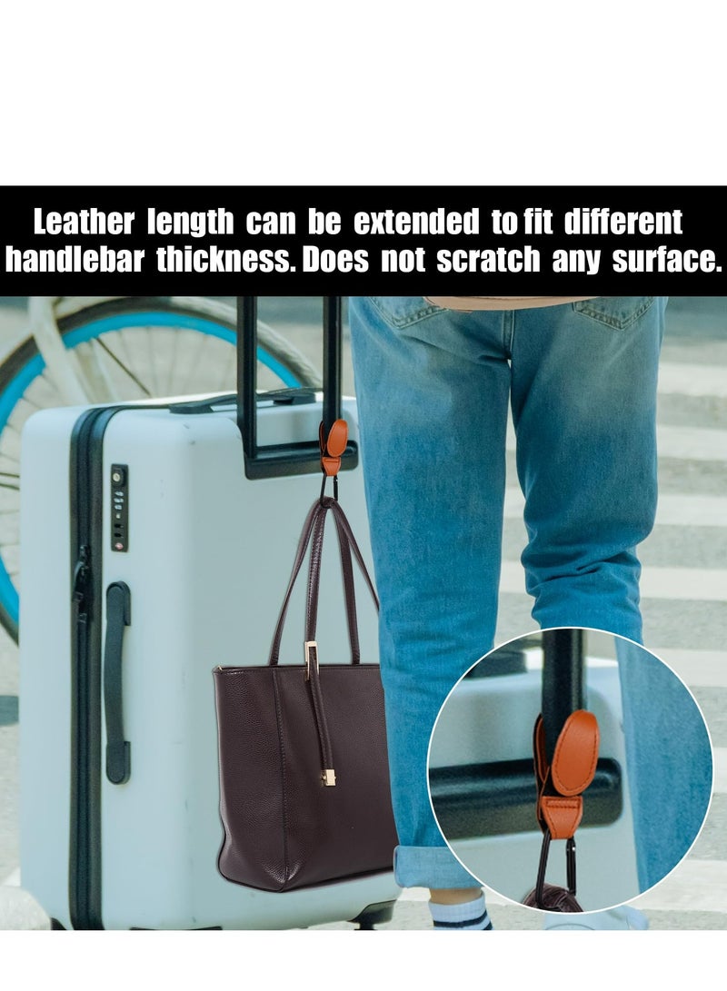 2pcs Leather-Style Baby Stroller Hooks - Adjustable Clips with Buckle Strap for Hanging Bags(Brown) - Image 4