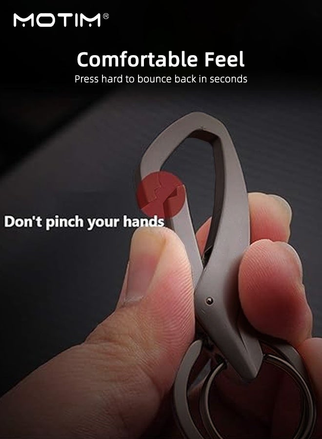 موتيم حاملة مفاتيح سلسلة مفاتيح السيارة، مفتاح معدني مزدوج الحلقة من سبائك الزنك، مفتاح معدني مزدوج الحلقة، مفتاح سيارة إبداعي معلق على خصر السيارة معلق على المعصم للرجال والنساء، قلادة تزيين السيارة - Image 5