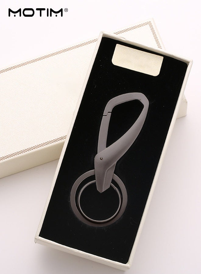 موتيم حاملة مفاتيح سلسلة مفاتيح السيارة، مفتاح معدني مزدوج الحلقة من سبائك الزنك، مفتاح معدني مزدوج الحلقة، مفتاح سيارة إبداعي معلق على خصر السيارة معلق على المعصم للرجال والنساء، قلادة تزيين السيارة - Image 1