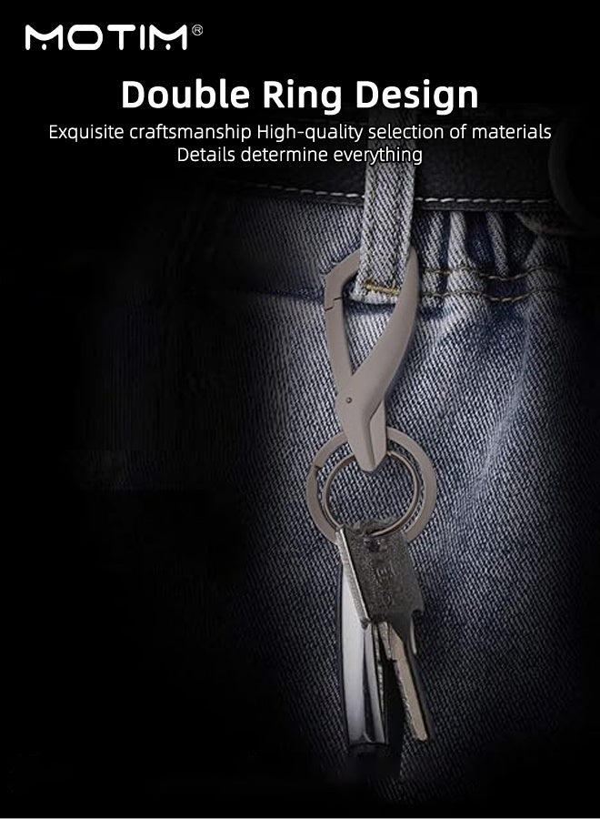 موتيم حاملة مفاتيح سلسلة مفاتيح السيارة، مفتاح معدني مزدوج الحلقة من سبائك الزنك، مفتاح معدني مزدوج الحلقة، مفتاح سيارة إبداعي معلق على خصر السيارة معلق على المعصم للرجال والنساء، قلادة تزيين السيارة - Image 4