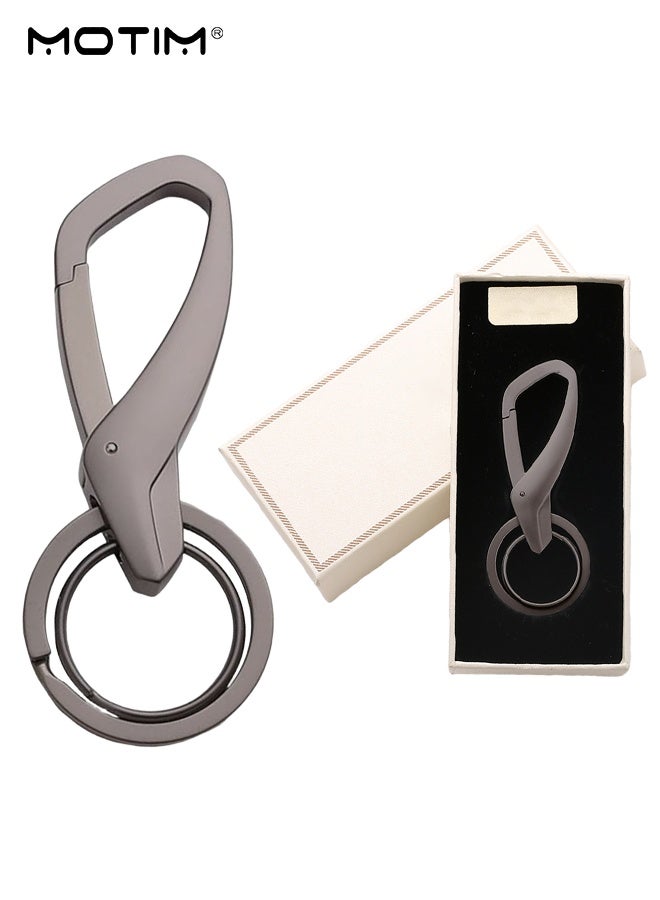 موتيم حاملة مفاتيح سلسلة مفاتيح السيارة، مفتاح معدني مزدوج الحلقة من سبائك الزنك، مفتاح معدني مزدوج الحلقة، مفتاح سيارة إبداعي معلق على خصر السيارة معلق على المعصم للرجال والنساء، قلادة تزيين السيارة - Image 2