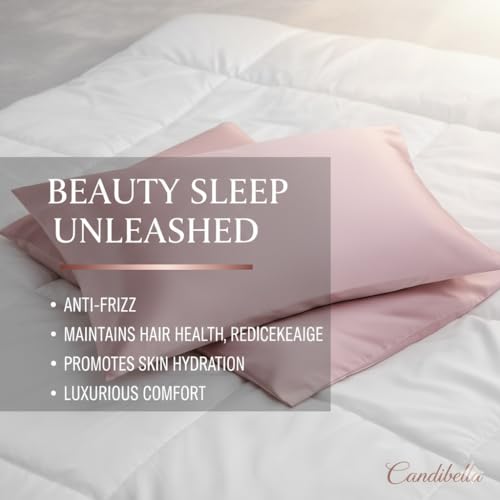 Candibella’s Satin Silk Pillow Covers for Hair and Skin, Best Combo Pack of 2 Satin Pillow Cover with 3 Satin Scrunchies & Silk Bonnet, Silk Hair Cap for Sleeping - Image 2