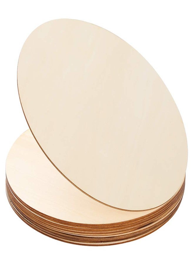 Caydo 10 Pieces 12 Inch Christmas Wooden Circles Door Hanger, Unfinished Round Wood Slices for Pyrography, Painting and Christmas Decorations - Image 1