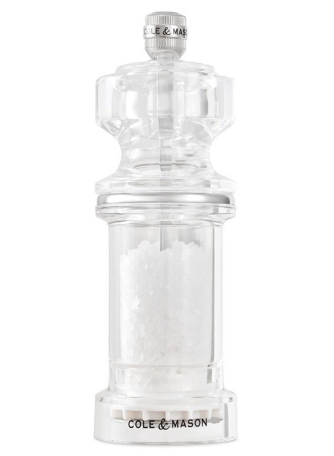 Cole & Mason 605 Refillable Spice Mill - Kitchen & Home Accessory - Table Salt Grinder - Salt Included - Acrylic - Salt Mill 4.5" - Image 1