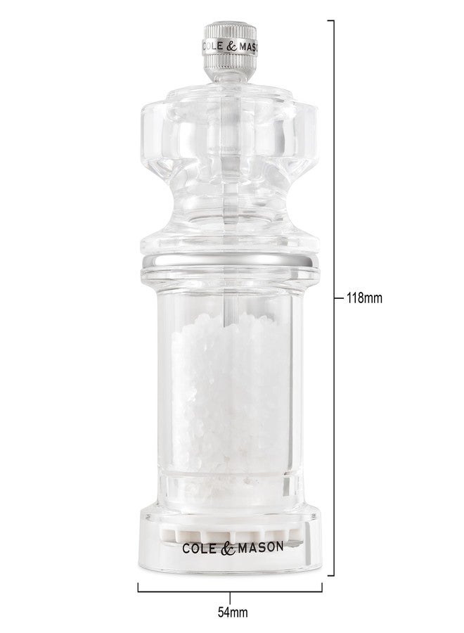 Cole & Mason 605 Refillable Spice Mill - Kitchen & Home Accessory - Table Salt Grinder - Salt Included - Acrylic - Salt Mill 4.5" - Image 2