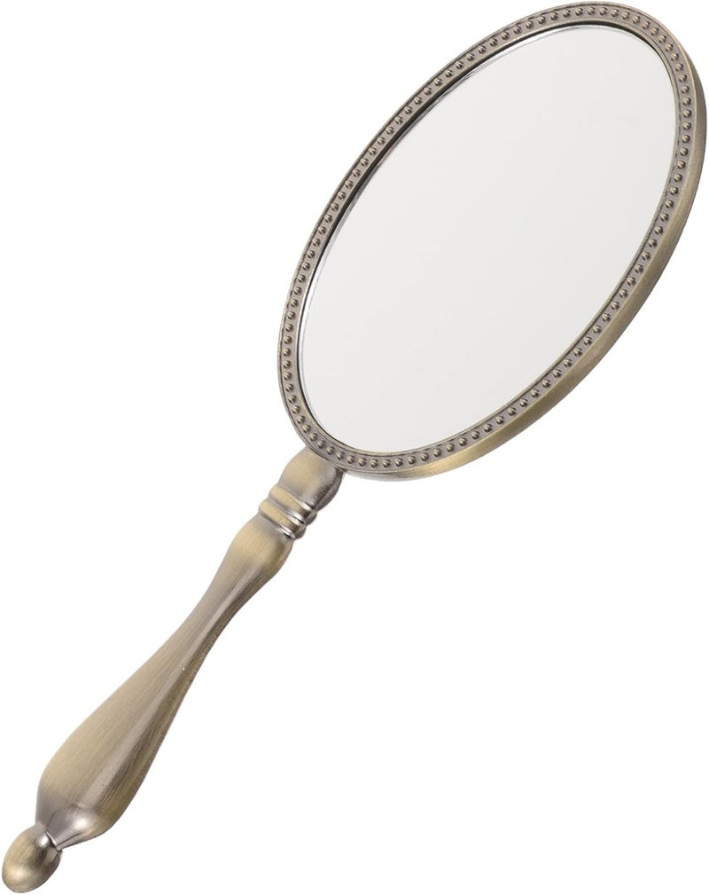 DOITOOL Vintage Handheld Mirror with Retro Handle, Portable Compact Makeup Mirror for Women, Lightweight Rhinestone Design, Suitable for Travel and Personal Vanity Use - Image 1