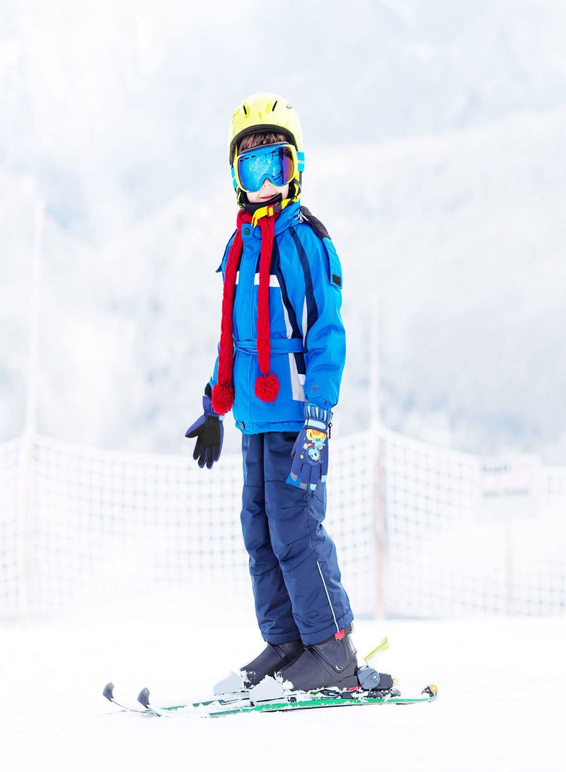 SYOSI Kids Ski Gloves, Waterproof Snowboarding Gloves, Winter Skiing Gloves Thermal Snow Gloves with Adjustable Cuffs, for Children Boys Cycling, Skiing, Skating, Hiking, Kids Winter Gloves - Image 4