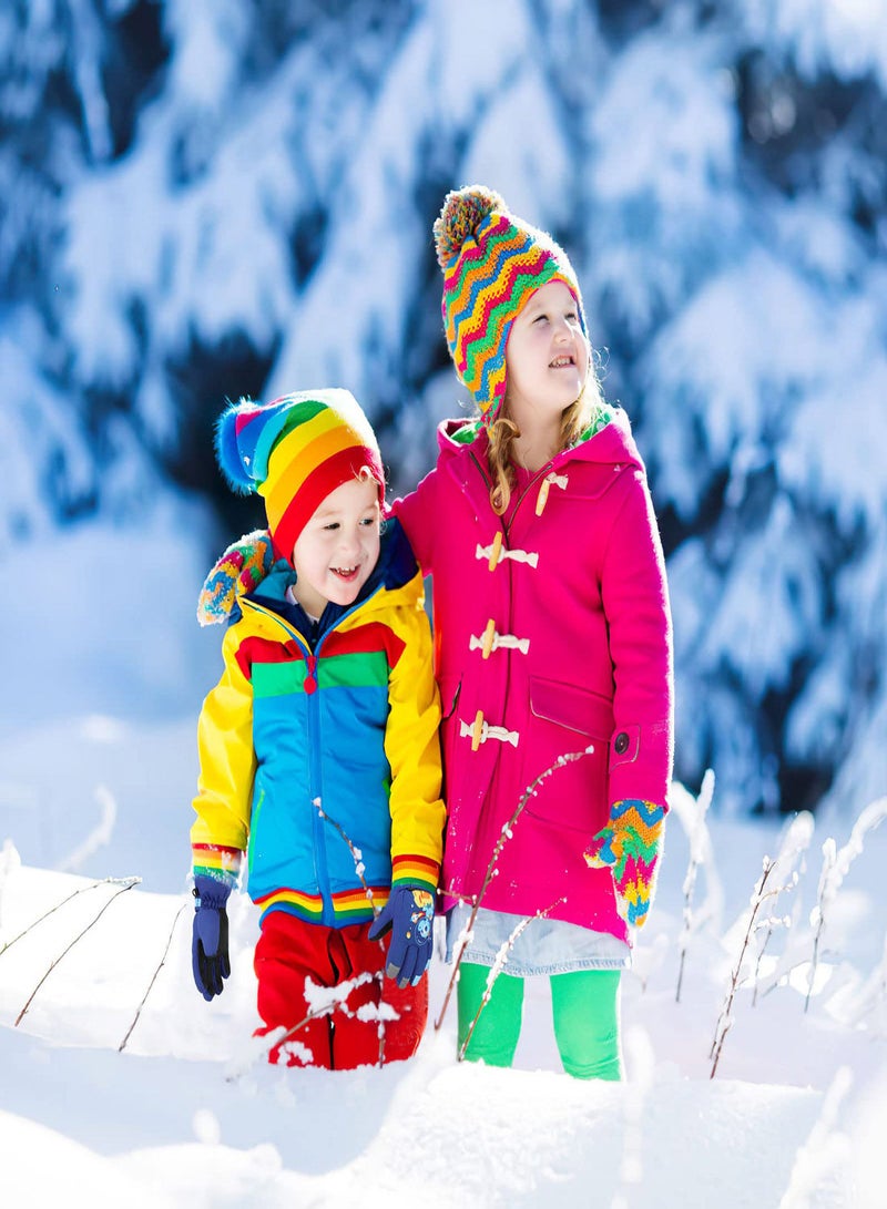 SYOSI Kids Ski Gloves, Waterproof Snowboarding Gloves, Winter Skiing Gloves Thermal Snow Gloves with Adjustable Cuffs, for Children Boys Cycling, Skiing, Skating, Hiking, Kids Winter Gloves - Image 3