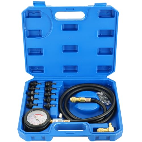 DASBET Engine Oil Pressure Tester Tool 0-140 PSI Engine Cylinder Oil Pressure Gauge Kit Oil Diagnostic Testing Set with Hose Adapters for Cars ATV Trucks - Image 1