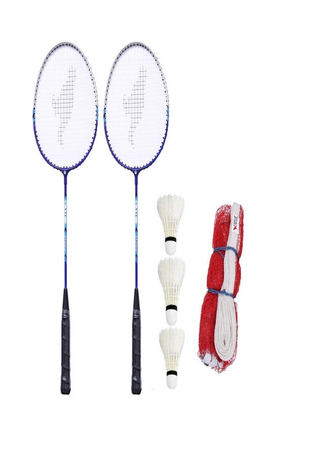 Grès GRS ® GRQ09 Aluminium Badminton-Racket, Set of 2 and 3 Pieces of Shuttle Cock and Badminton Net,Aluminum, Black - Image 2