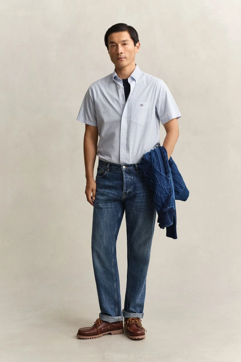 غانت Regular Classic Poplin Gingh Ss Shirt