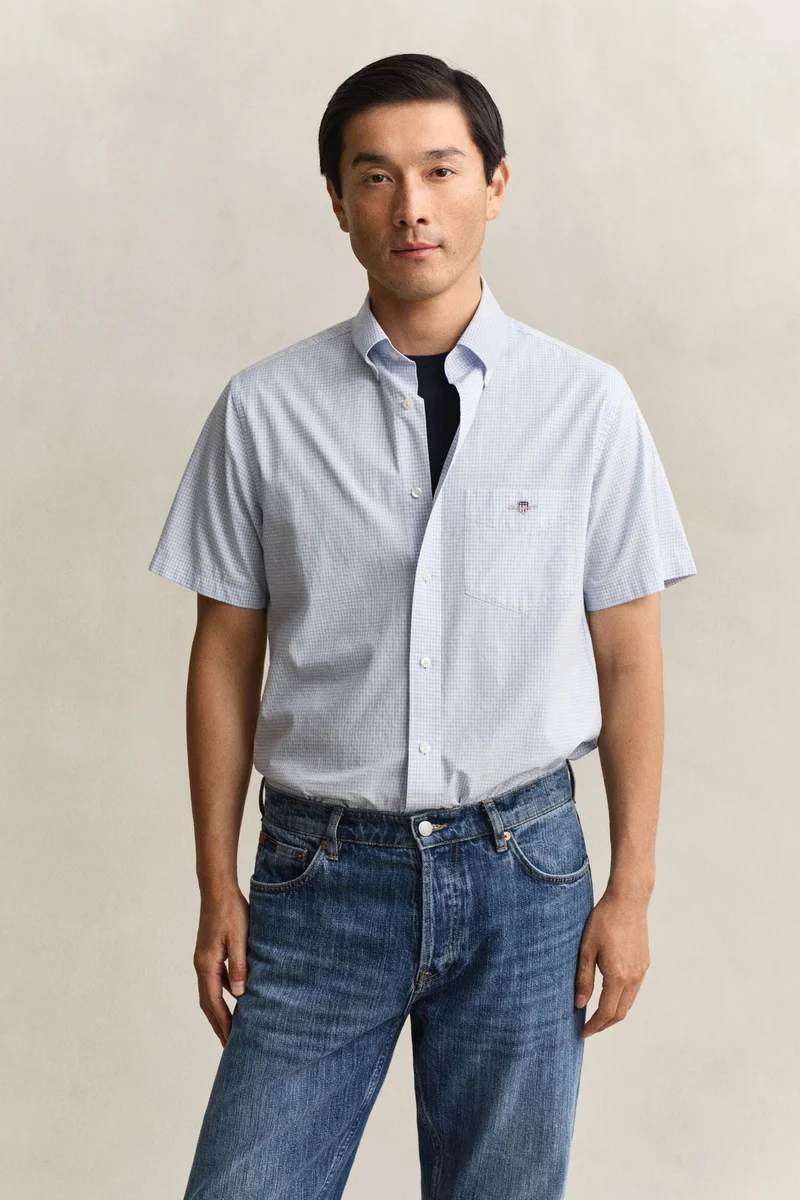 غانت Regular Classic Poplin Gingh Ss Shirt