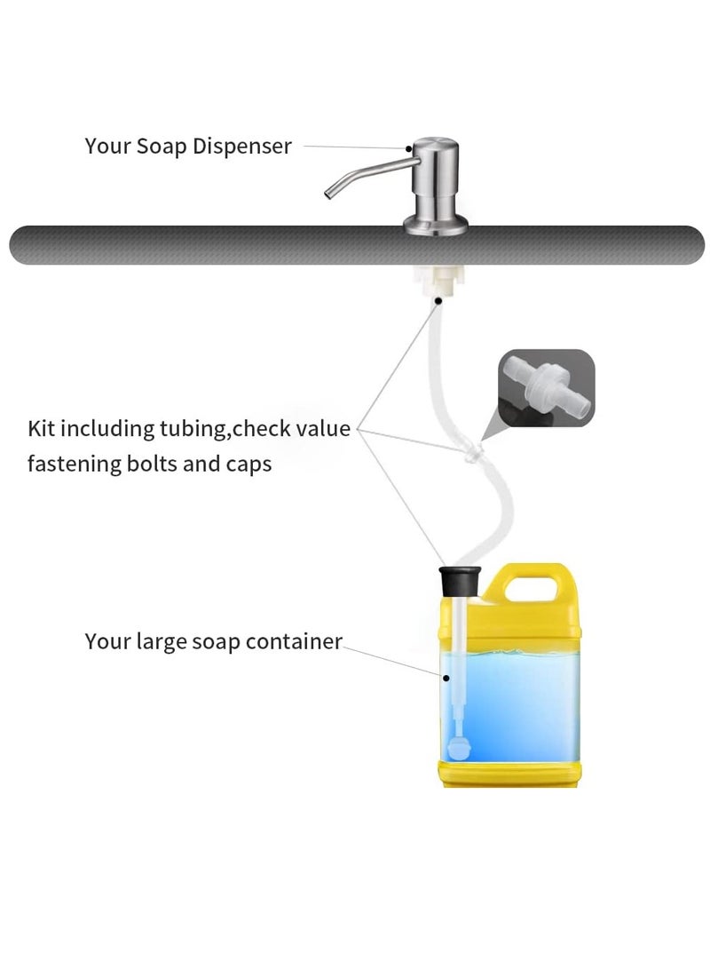 Soap Dispenser Extension Tube Kit with Check Valve, 47" Under Counter Kitchen Sink Soap Dispenser Tube for Kitchen Sink, Fit Most Soap Containers, Powerful Suction, No Fill The Little Bottle Again - Image 5