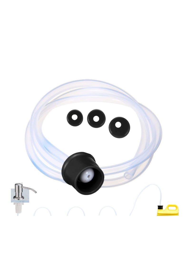 Soap Dispenser Extension Tube Kit with Check Valve, 47" Under Counter Kitchen Sink Soap Dispenser Tube for Kitchen Sink, Fit Most Soap Containers, Powerful Suction, No Fill The Little Bottle Again - Image 1