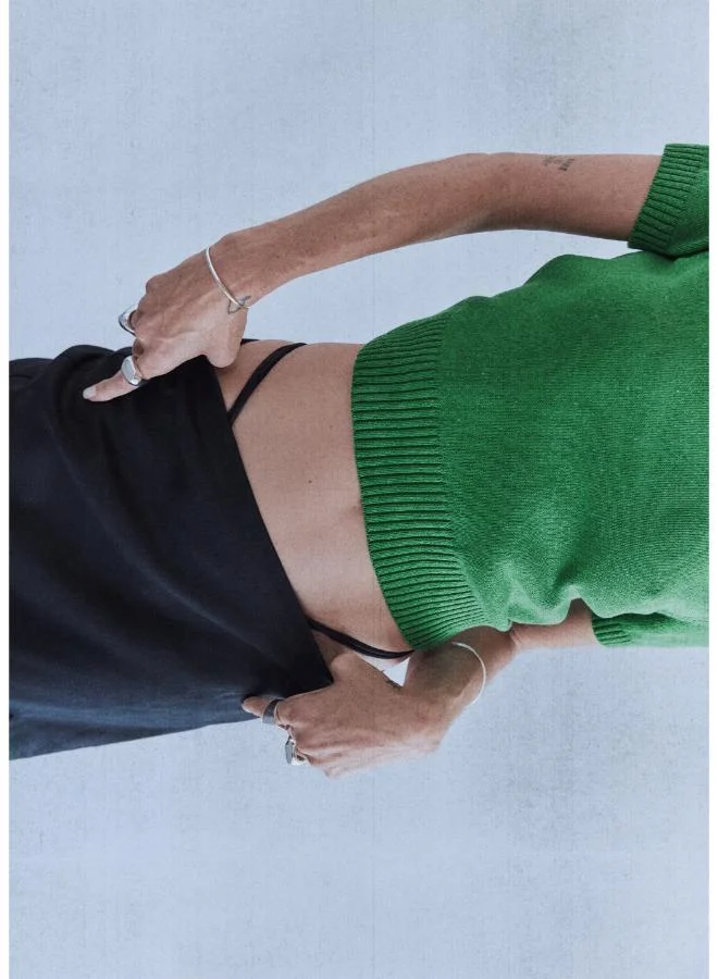 Mango 43-VERDE Cotton Knit Polo for Women | Best Price UAE