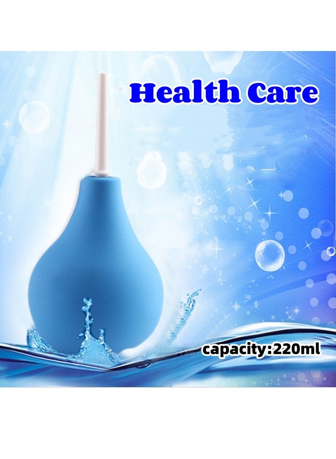 Enema Ball Syringe Medical Rubber Enema Female Enema Irrigator Female Hygiene Enema Enema Cleaner Enema Aleaner Blue (220ml) - Image 1