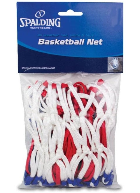 Durable Spalding basketball net in red, white and blue colors