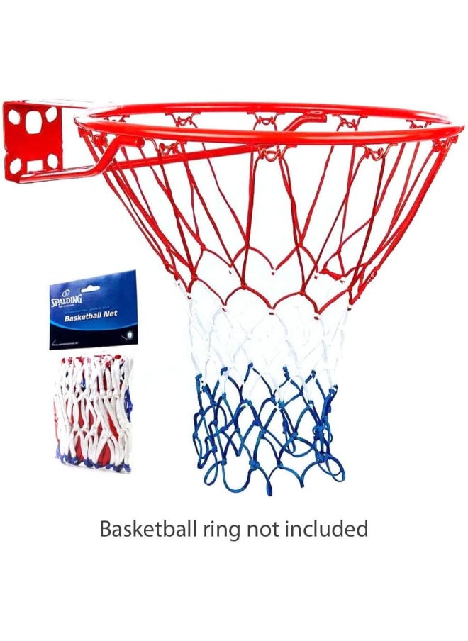 Durable Spalding basketball net in red, white and blue colors