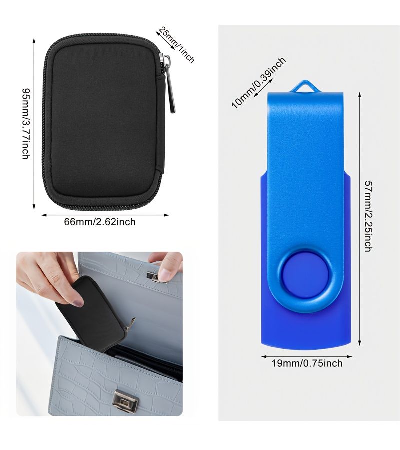 32GB USB 2.0 Flash Drive Bundle 6 Pack Portable Storage With Bag - Image 3
