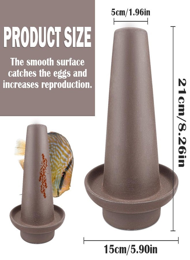 YOLUFER Sand Fish Breeding Cones Cave, Ceramic Spawning Breed Cone Spawning Slates Fish Tank Spawning Breed Cone for Discus Angelfish (Medium) - Image 2