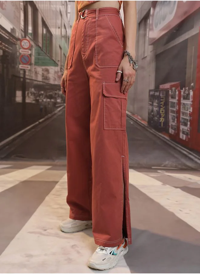 طوكيو توكيز High Rise Belted Cargo Trouser by Styli