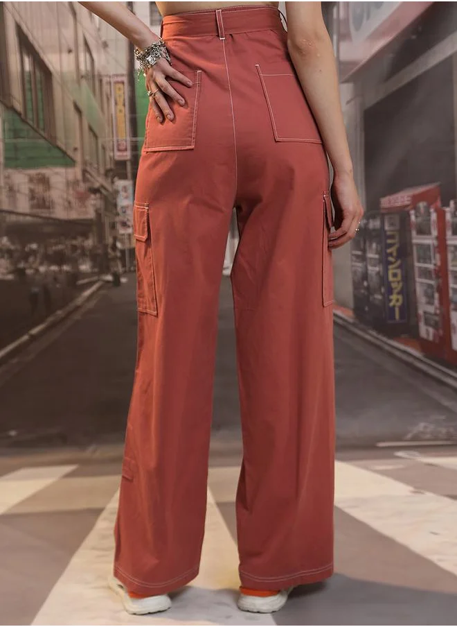 طوكيو توكيز High Rise Belted Cargo Trouser by Styli