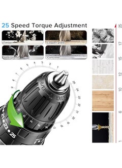 Necomi 48V Cordless Drill Set دريل كهربائي Power Electric Drill Driver Set 2 Speed And 25 Torque Electric Screwdriver Drill Drivers Drill Driver Accessories Kit For Home And Garden Diy Project  - Image 2