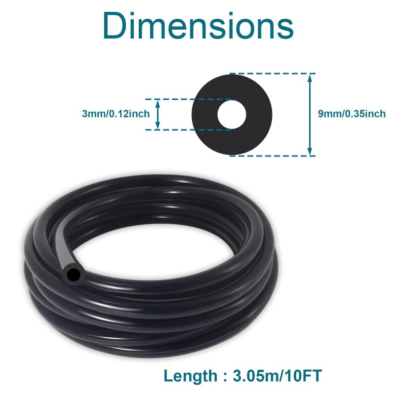 GEPHYNM Vacuum Hose Automotive, 10 FT 1/8 Inch ID Vacuum Line, 130PSI Max Pressure Vacuum Lines Automotive, Silicone Hose - Image 2