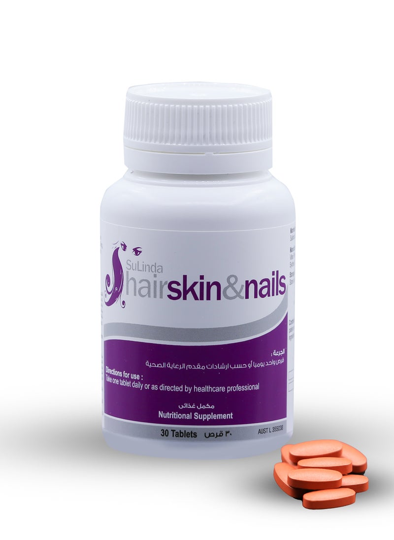 Sulinda Hair Skin And Nails Supplement 30 Tablets  - Image 2