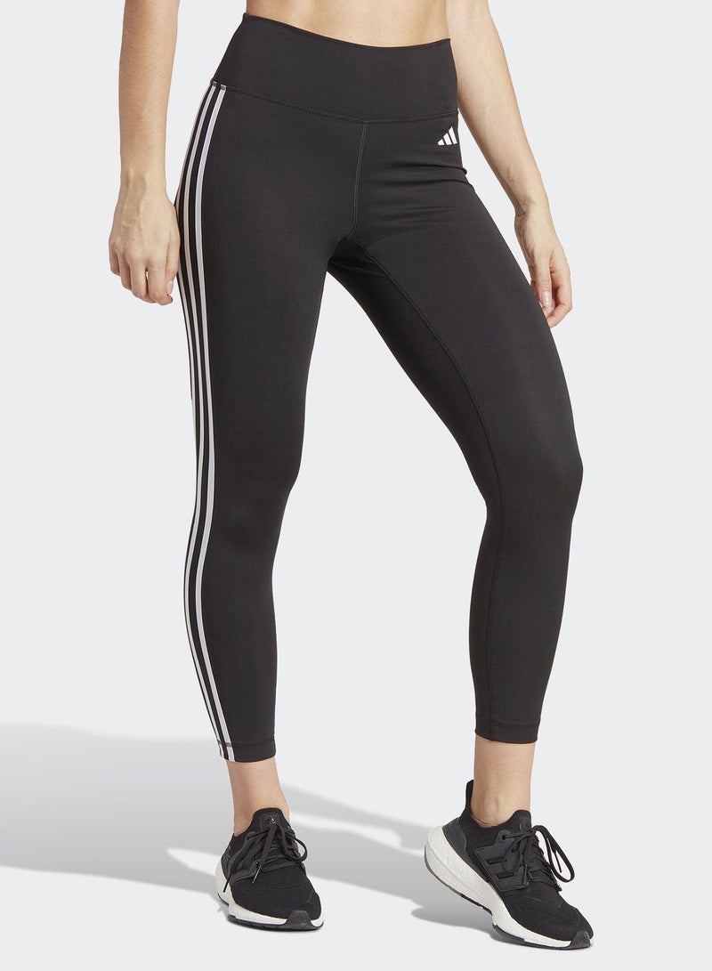 اديداس بنطال ضيّق بطول شبه كامل Train Essentials 3-Stripes High-Waisted - Image 1