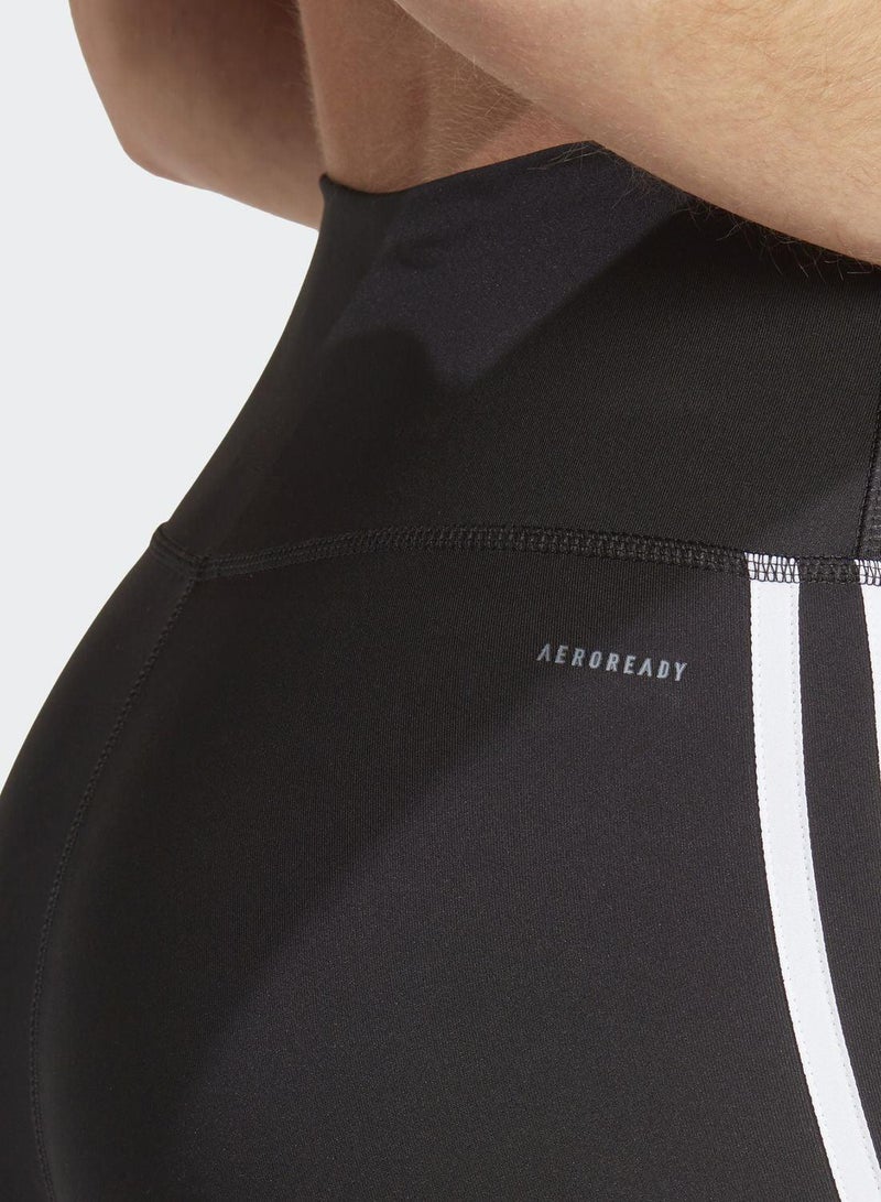 اديداس بنطال ضيّق بطول شبه كامل Train Essentials 3-Stripes High-Waisted - Image 4