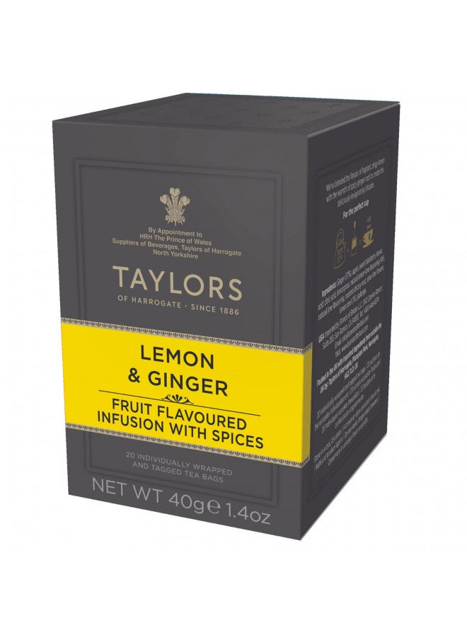Taylors Of Harrogate Taylors of Harrogate Lemon & Ginger Herbal Tea, 20 Count (Pack of 6) 