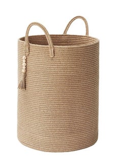 AUTOYSUR Laundry Basket, Laundry Hamper, Clothes Hamper Jute Rope Laundry Hamper Woven Laundry Basket Clothes Storage Basket For Blankets Laundry Room Organizing Bedroom Clothes Storage Basket  - Image 1