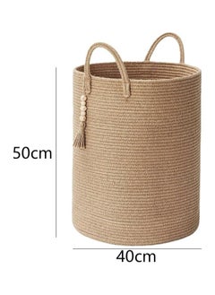 AUTOYSUR Laundry Basket, Laundry Hamper, Clothes Hamper Jute Rope Laundry Hamper Woven Laundry Basket Clothes Storage Basket For Blankets Laundry Room Organizing Bedroom Clothes Storage Basket  - Image 3
