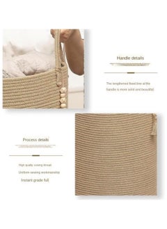 AUTOYSUR Laundry Basket, Laundry Hamper, Clothes Hamper Jute Rope Laundry Hamper Woven Laundry Basket Clothes Storage Basket For Blankets Laundry Room Organizing Bedroom Clothes Storage Basket  - Image 5