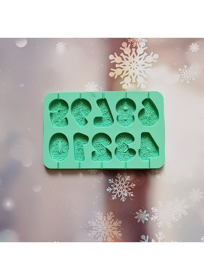 0-9 Lollipop Pattern 280 Chocolate Silicone Mold Candy Cake Decoration Plug-in Kitchen Baking Utensils-Color - Image 1