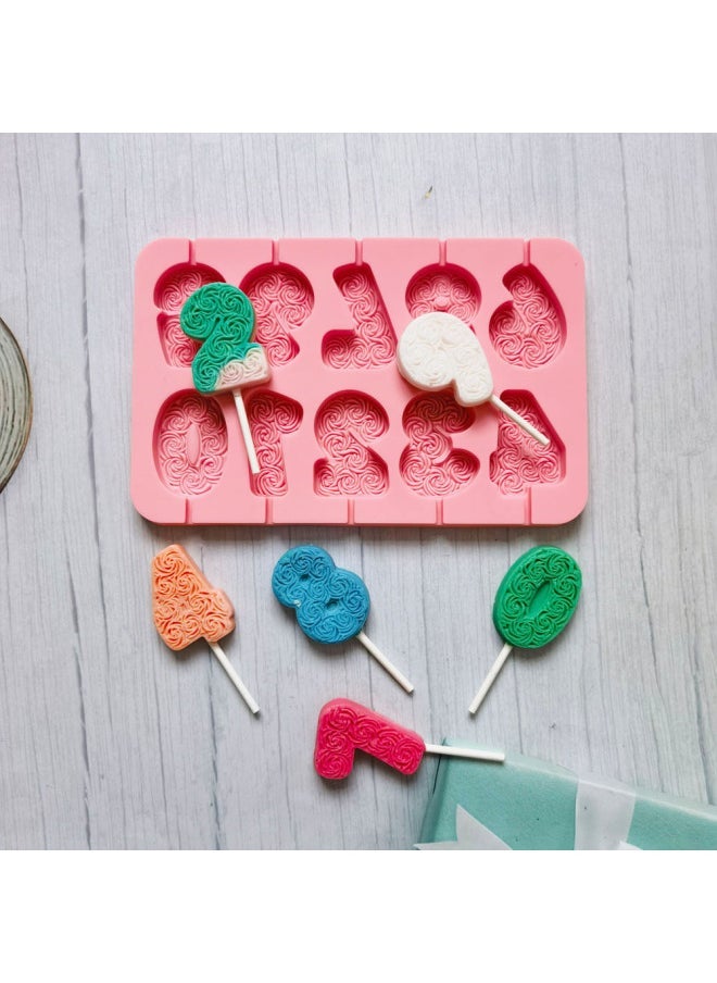 0-9 Lollipop Pattern 280 Chocolate Silicone Mold Candy Cake Decoration Plug-in Kitchen Baking Utensils-Color - Image 3