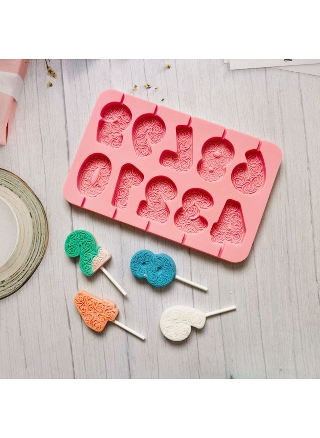 0-9 Lollipop Pattern 280 Chocolate Silicone Mold Candy Cake Decoration Plug-in Kitchen Baking Utensils-Color - Image 4