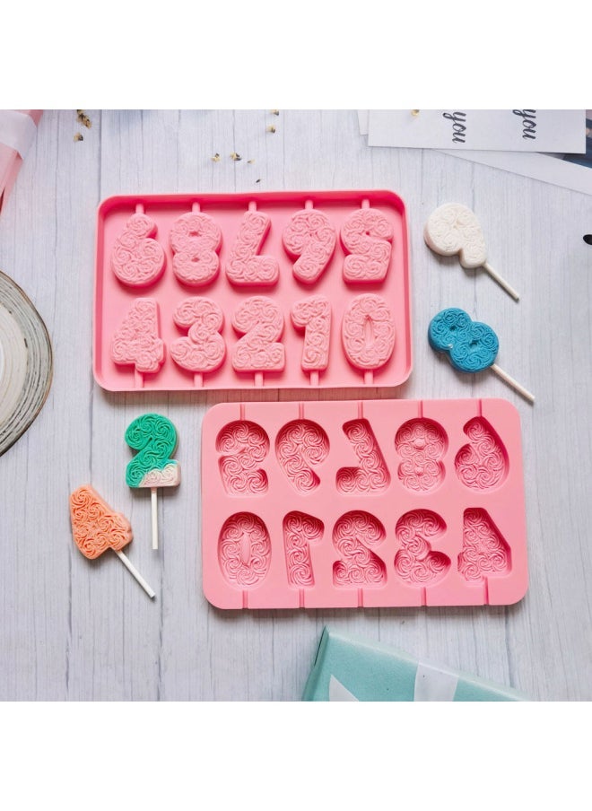 0-9 Lollipop Pattern 280 Chocolate Silicone Mold Candy Cake Decoration Plug-in Kitchen Baking Utensils-Color - Image 2