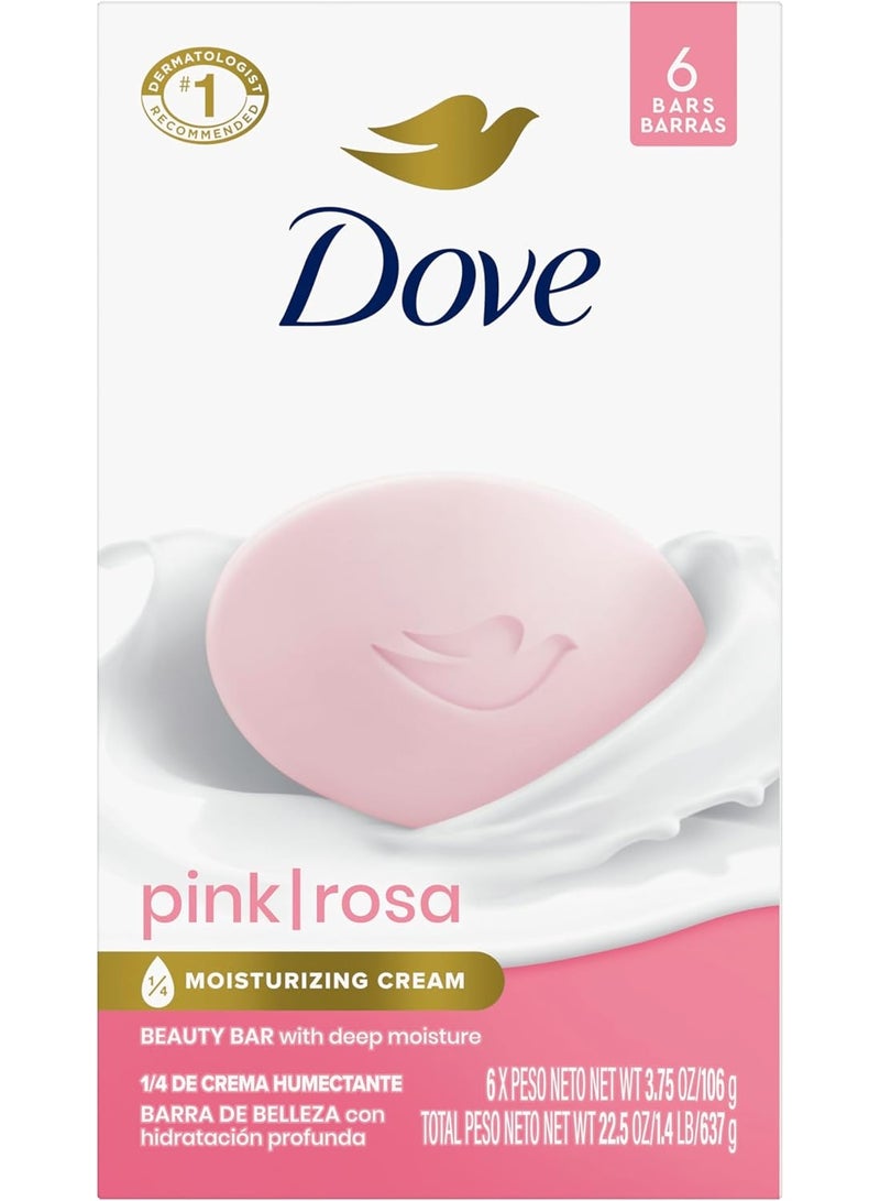 Dove Pink-Rosa Beauty Bars For Women 6Bars x 106 g - Image 1
