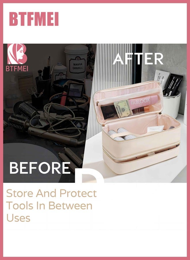 BTFMEI 2-Tier Hair Dryer Styling Tool Organizer Box, Portable Carrying Case Waterproof Anti-Scratch Dustproof Shockproof Protection Cosmetics Organizer Travel Storage Bag - Image 5