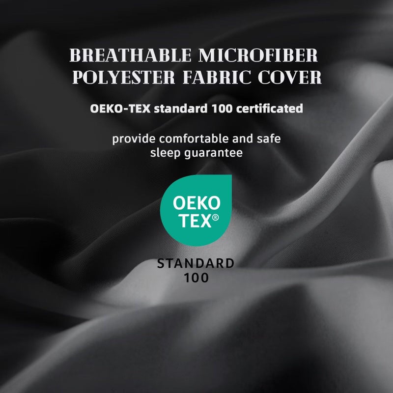 DOWNCOOL Comforter King Size, Reversible Duvet Insert,Black/Grey All Season Blanket, Lightweight Quilt, Down Alternative Hotel Comforter with Corner Tabs (Black/Gray, King 102x90 Inches) - Image 2