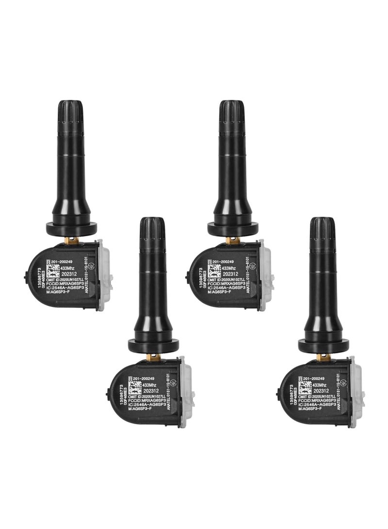ستارويل مجموعة من 4 مستشعرات نظام مراقبة ضغط الإطارات TPMS بتردد 433 ميجاهرتز متوافقة مع سيارات كاديلاك وجي إم سي وماليبوا وسيلفرادو وإمبالا وكروز وريجال ولاكروس. بديل للرقم OE#13598773 13516165 13589601 13506028 13594222  - Image 1