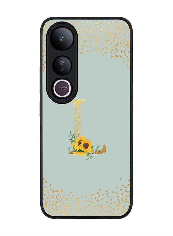 Stylizedd For vivo V50 Lite Case,Slim fit Camera Protection, Shockproof Thin Phone cover  - Custom Floral Monogram - L  (Light Grey )