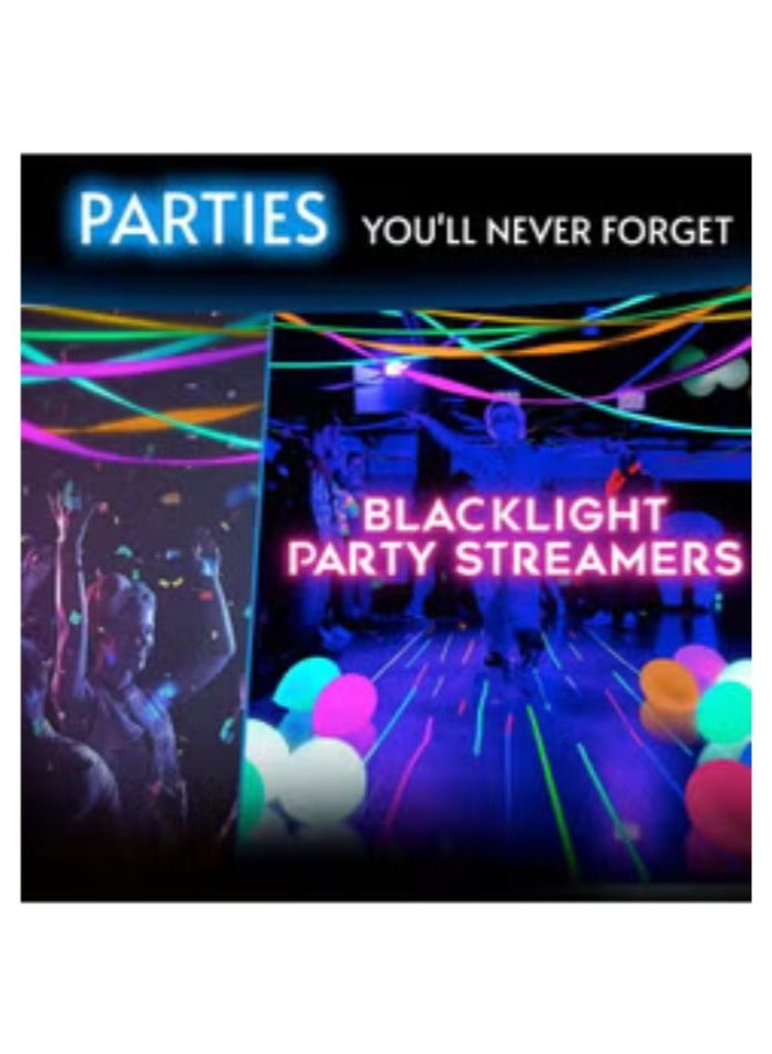 Terabyte Black Light Streamers Fluorescent Rolls Premium UV Reactive Neon Crepe Paper Perfect for Blacklight Birthday Decorations and Events Glow in the Dark Party Supplies 6 Pack of 100ft - Image 2
