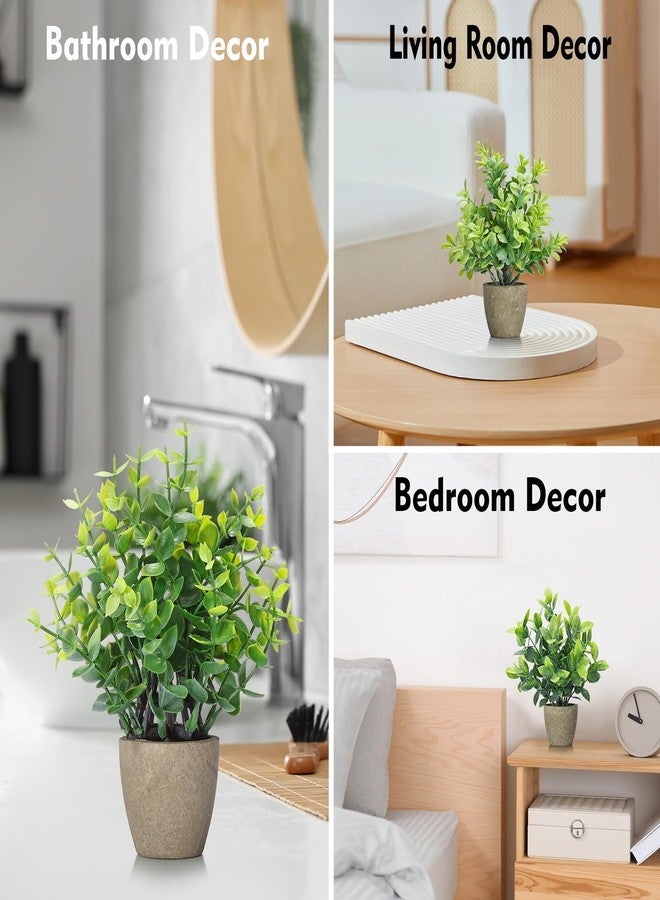 FAVOWREATH 4 Pack Fake Plants Ceramic Mini Artificial Greenery Potted Plants for Home Decor Office Decor Room Decor Farmhouse Decor Indoor Table Bathroom Decor - Image 4