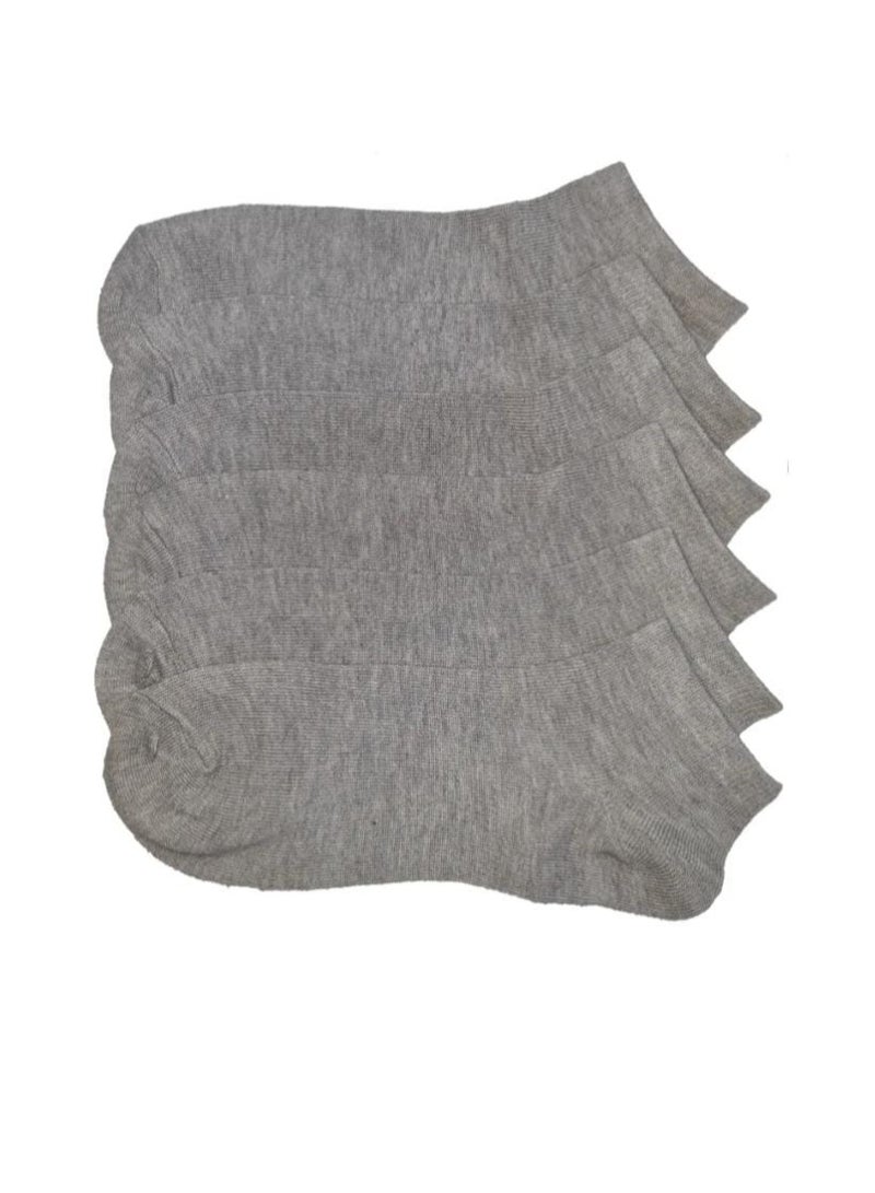 6 Pair Of Casual Ankle Socks Light Grey