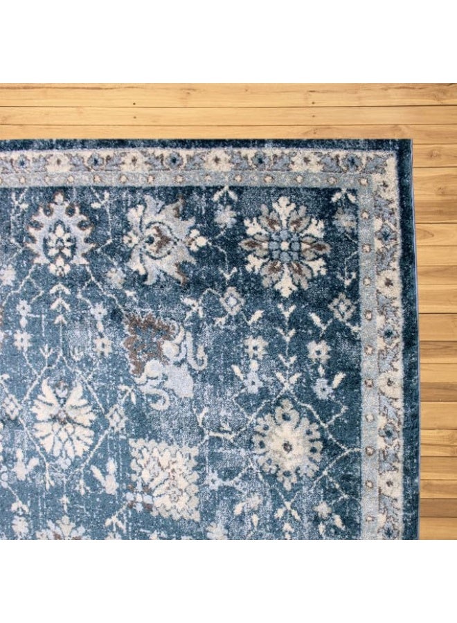 HANDPICKED FURNITURE Ultra Soft Area Carpets For Bed Room Living Room And Dining Room Anti-Slip Floor Carpets Easy To Clean 200 X 300 Cm 66 X 98 Ft - Blue - Image 3